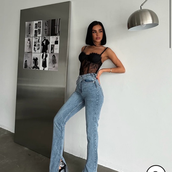 CROSS BELT JEANS high rise blue - Picture 2 of 8